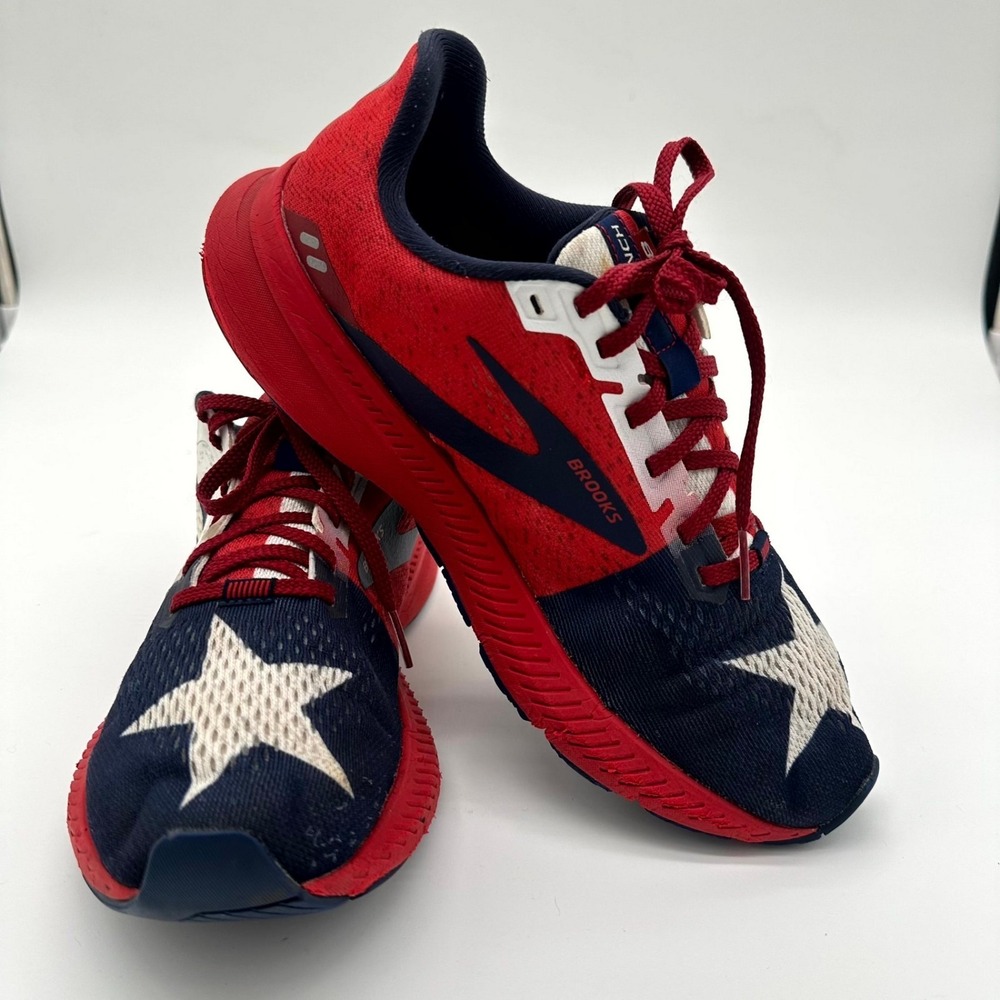 Brooks Launch 8 Shoes Women's 9 B  – Red White Blue Star Texas Edition – Limited